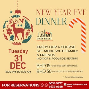 New Year's Eve Dinner at Jashan by Chef Pillai Christmas Events