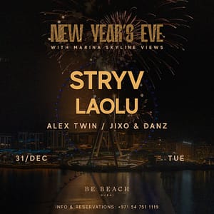 New Year's Eve at Be Beach with Laolu & Stryv New Years Eve Events