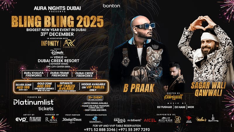 Bling Bling 2025 - NYE featuring B Praak & Sagar Wali Qawwali in Dubai - New Years Eve Events - Image 2