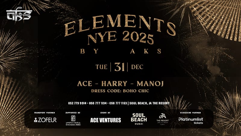 Elements Nye 2025 By Aks in Dubai - New Years Eve Events - Image 2