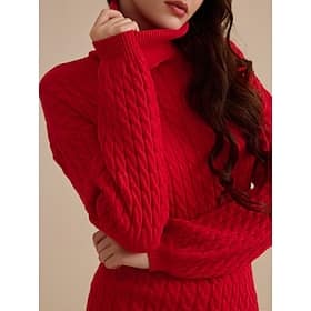 Stylish Cable Knit Turtleneck Sweater